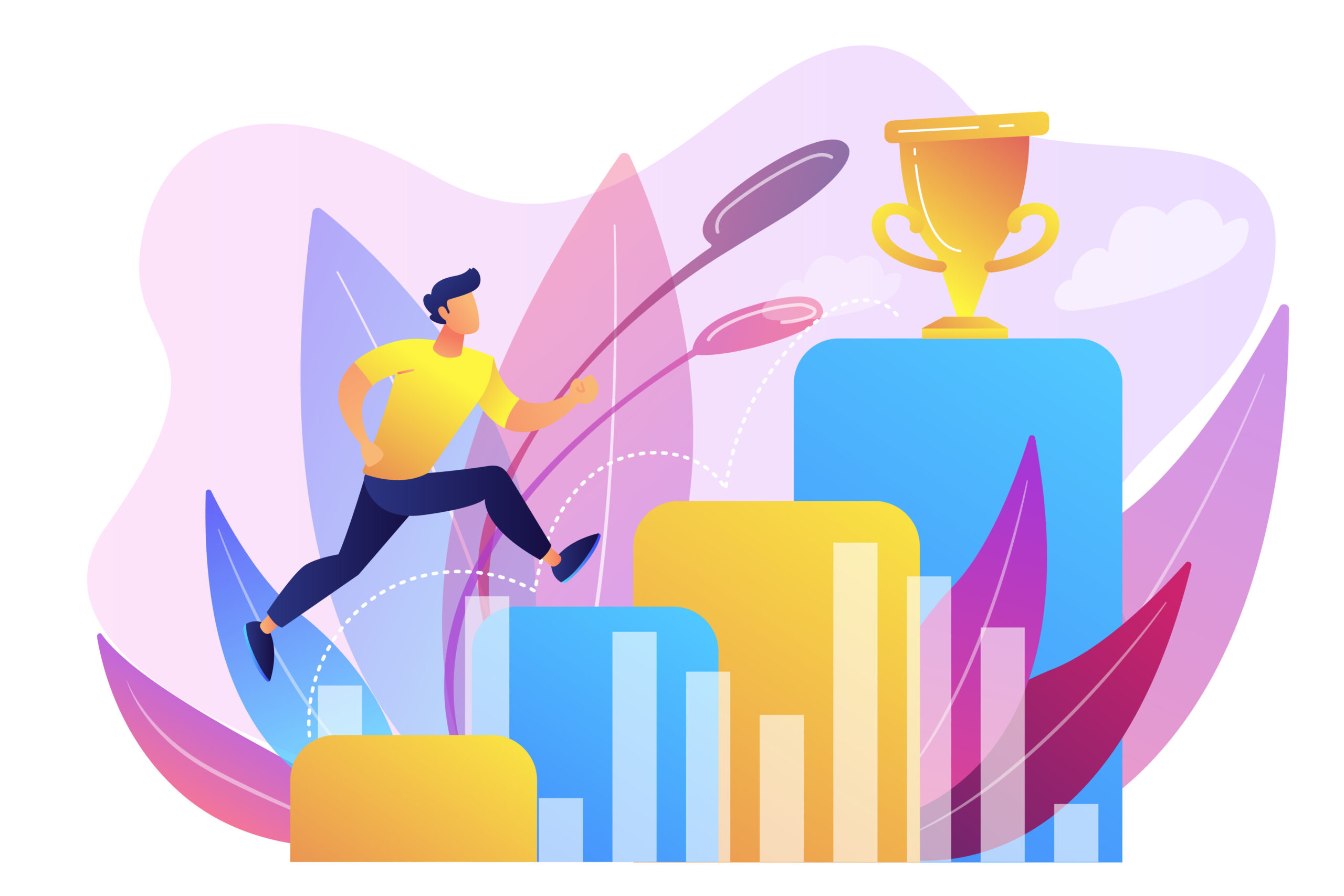 About Us on the way to success concept vector illustration.